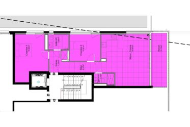 Appartement NEUF - 3 pièces au 1er étage (Lot A08 plan en rose)