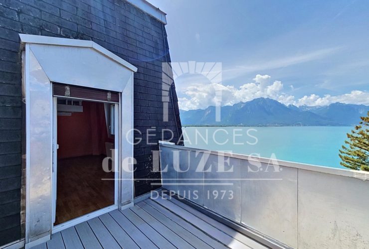 Surplombant le lac : 1.5 pièce avec mezzanine et balcon